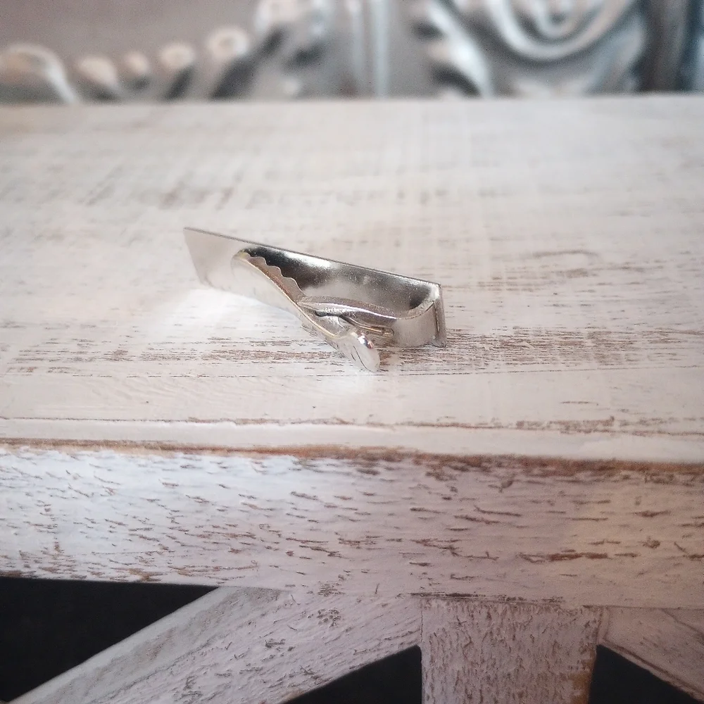 Silver Money or Tie Clip For Men Vintage Hickok USA Hollywood Regency Gift Idea